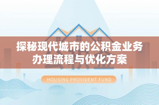 凭祥探秘现代城市的公积金业务办理流程与优化方案