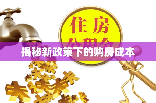 凭祥揭秘新政策下的购房成本