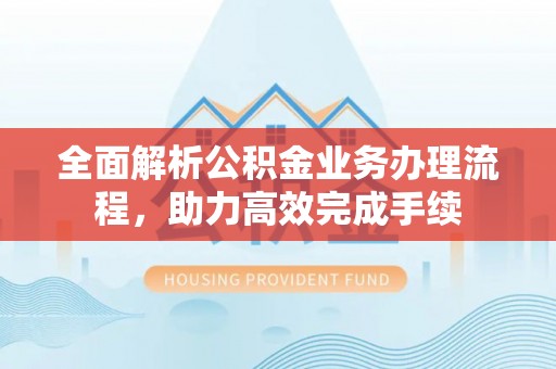 凭祥全面解析公积金业务办理流程，助力高效完成手续