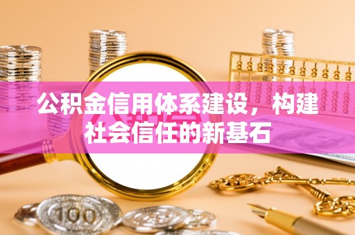 凭祥公积金信用体系建设，构建社会信任的新基石